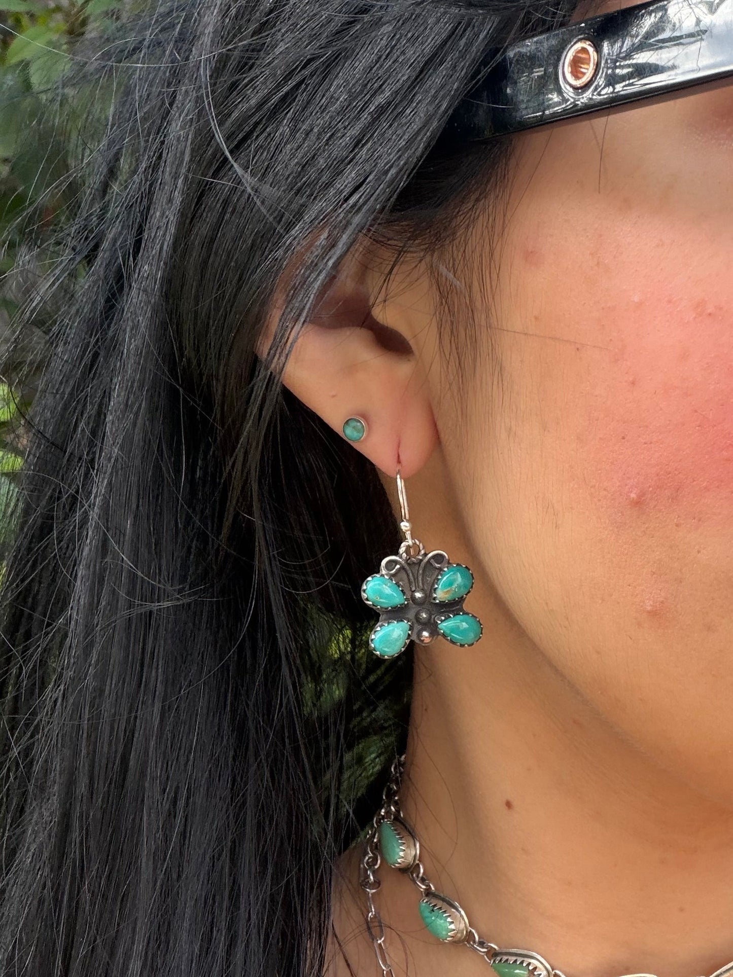 Turquoise Butterfly Dangle Earrings