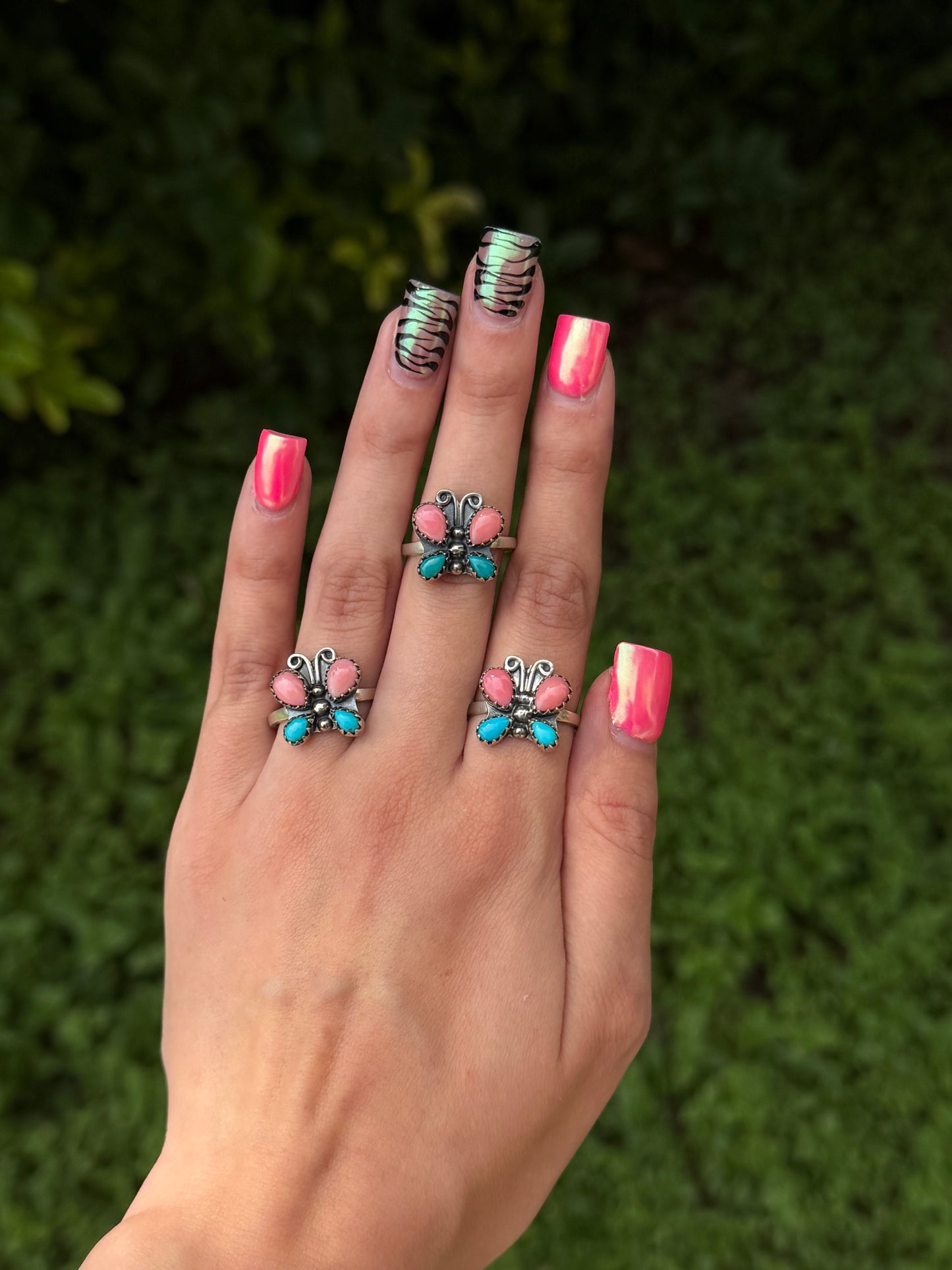 Mini butterfly rings