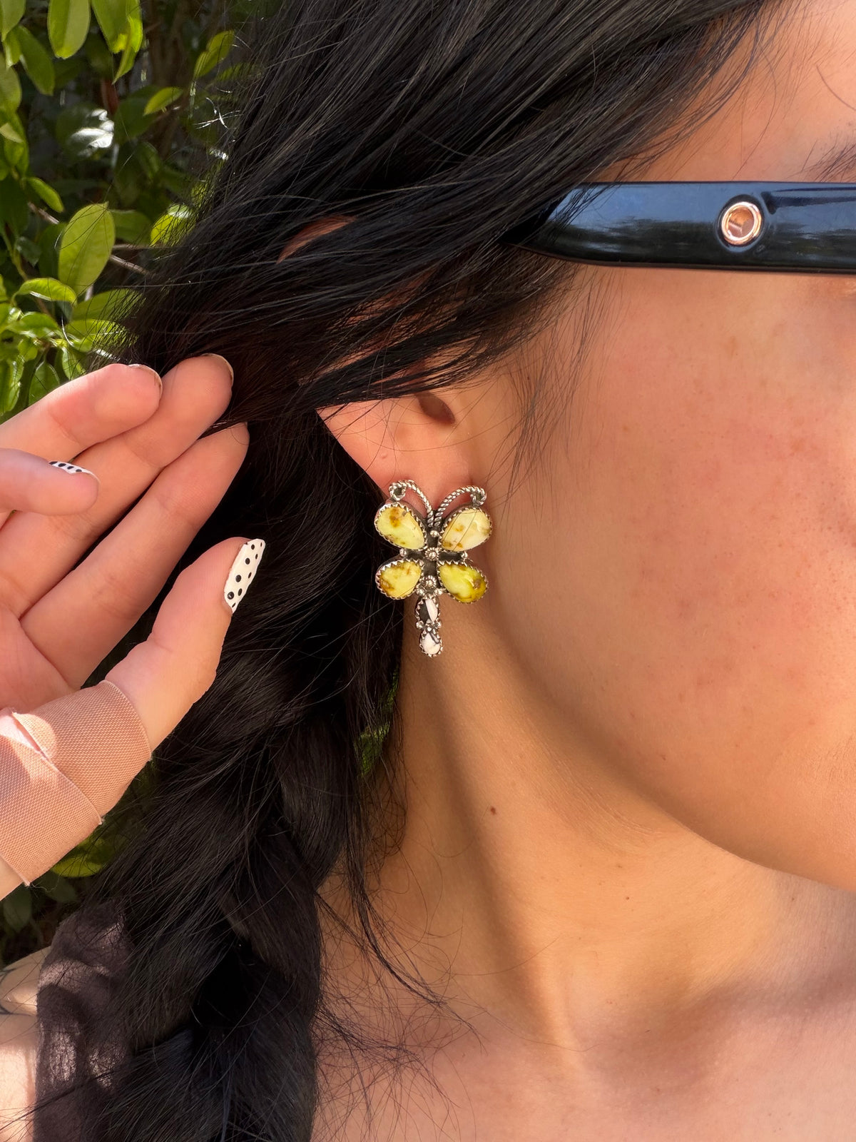 Palomino + White Buffalo butterfly earrings