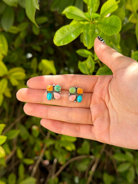 Multi Stone Earring Studs