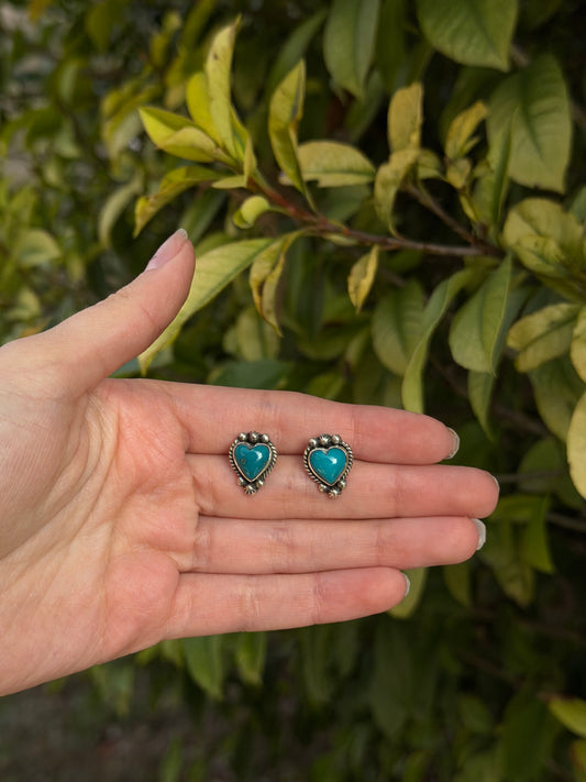 Heart Turquoise Studs