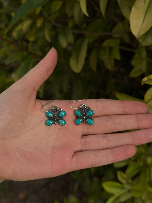 Turquoise Butterfly Dangle Earrings