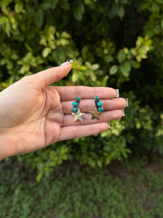 Turquoise Shooting Star Earrings