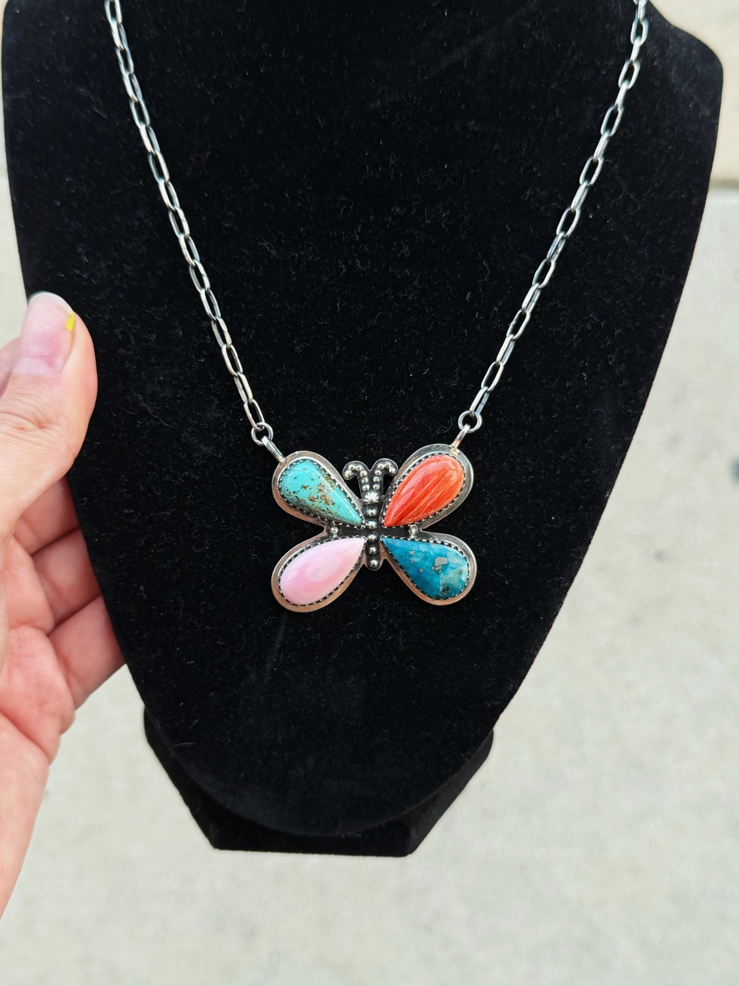 4 stone butterfly necklace