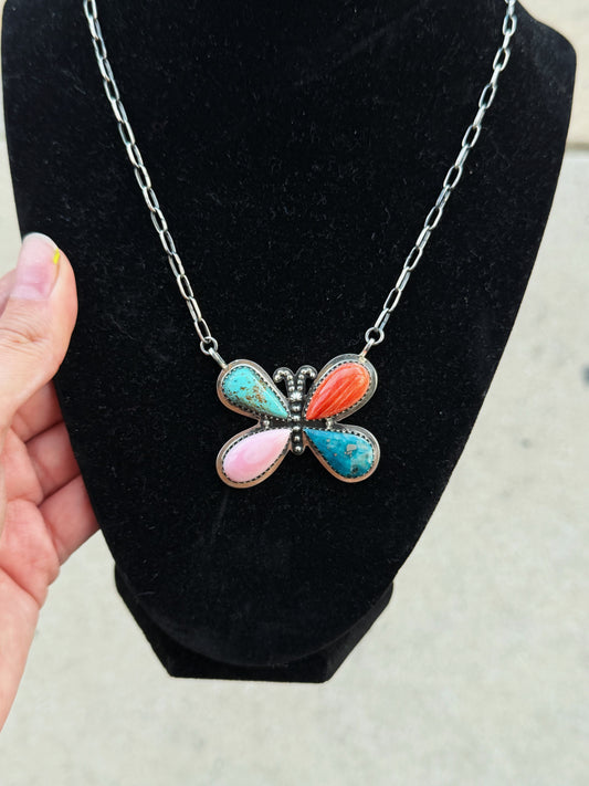 4 stone butterfly necklace