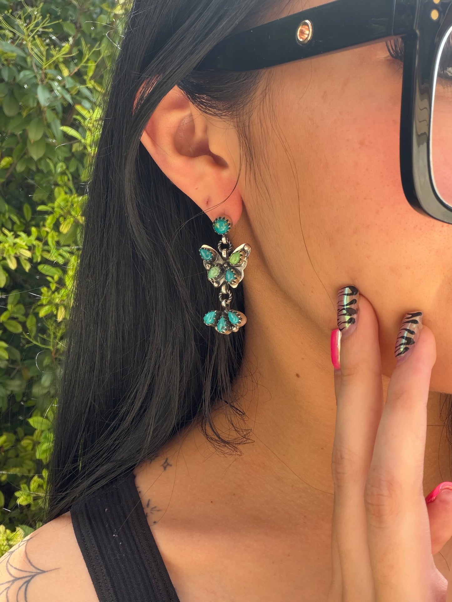 Butterfly dangle earrings