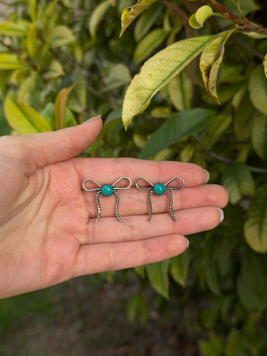Turquoise bow earrings