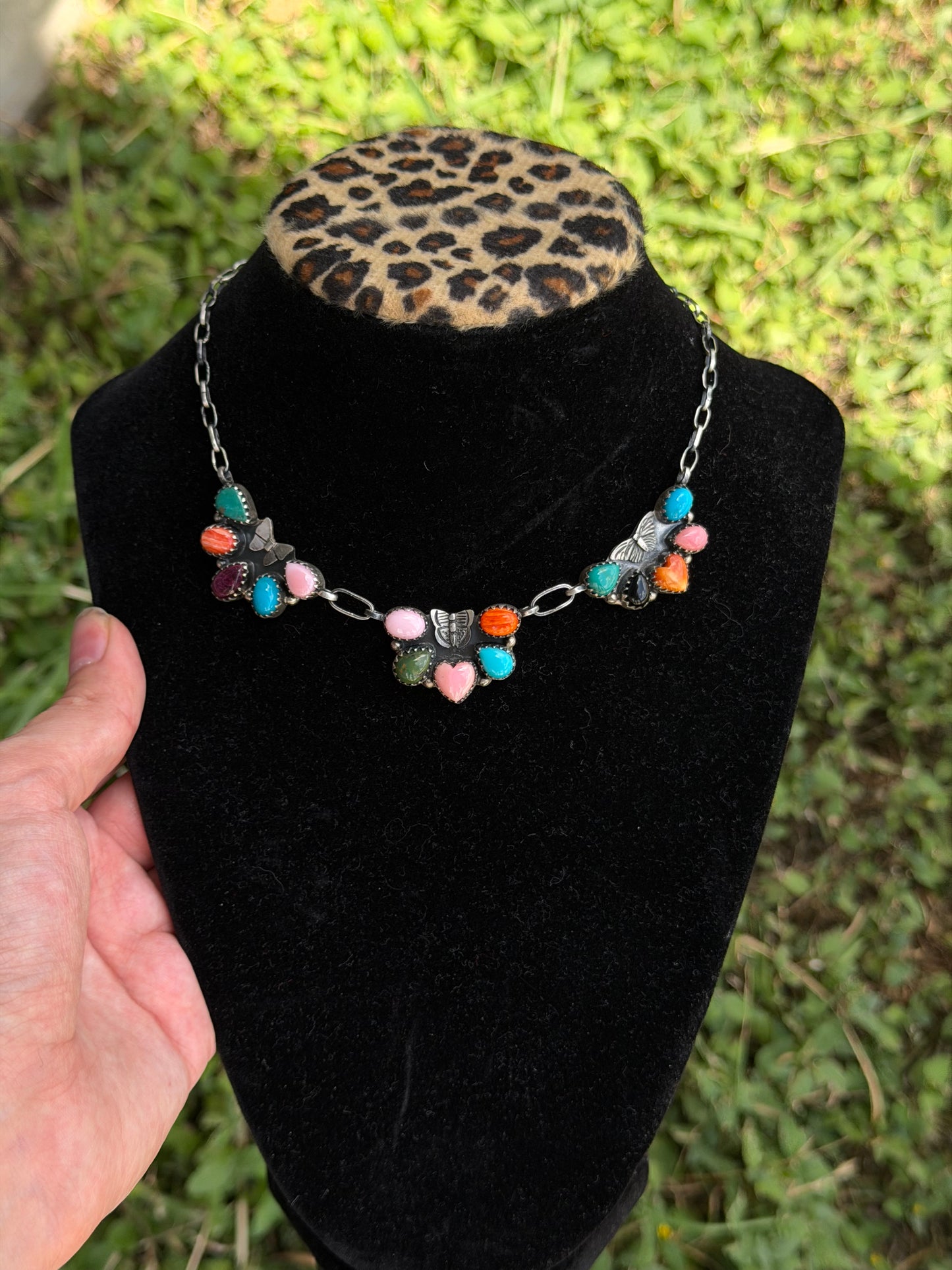 Multi stone butterfly necklace/choker