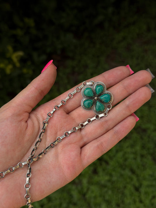 Turquoise flower choker