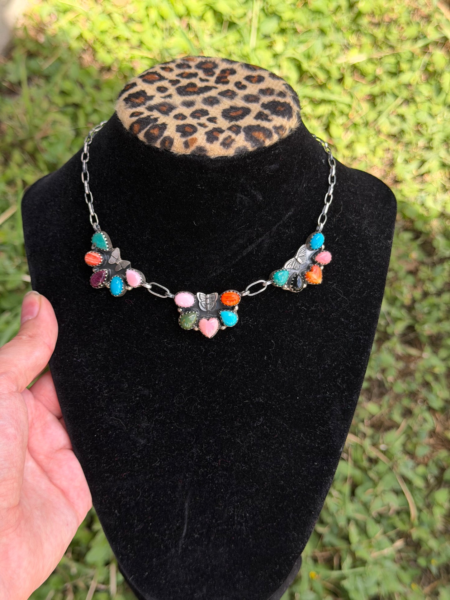 Multi stone butterfly necklace/choker
