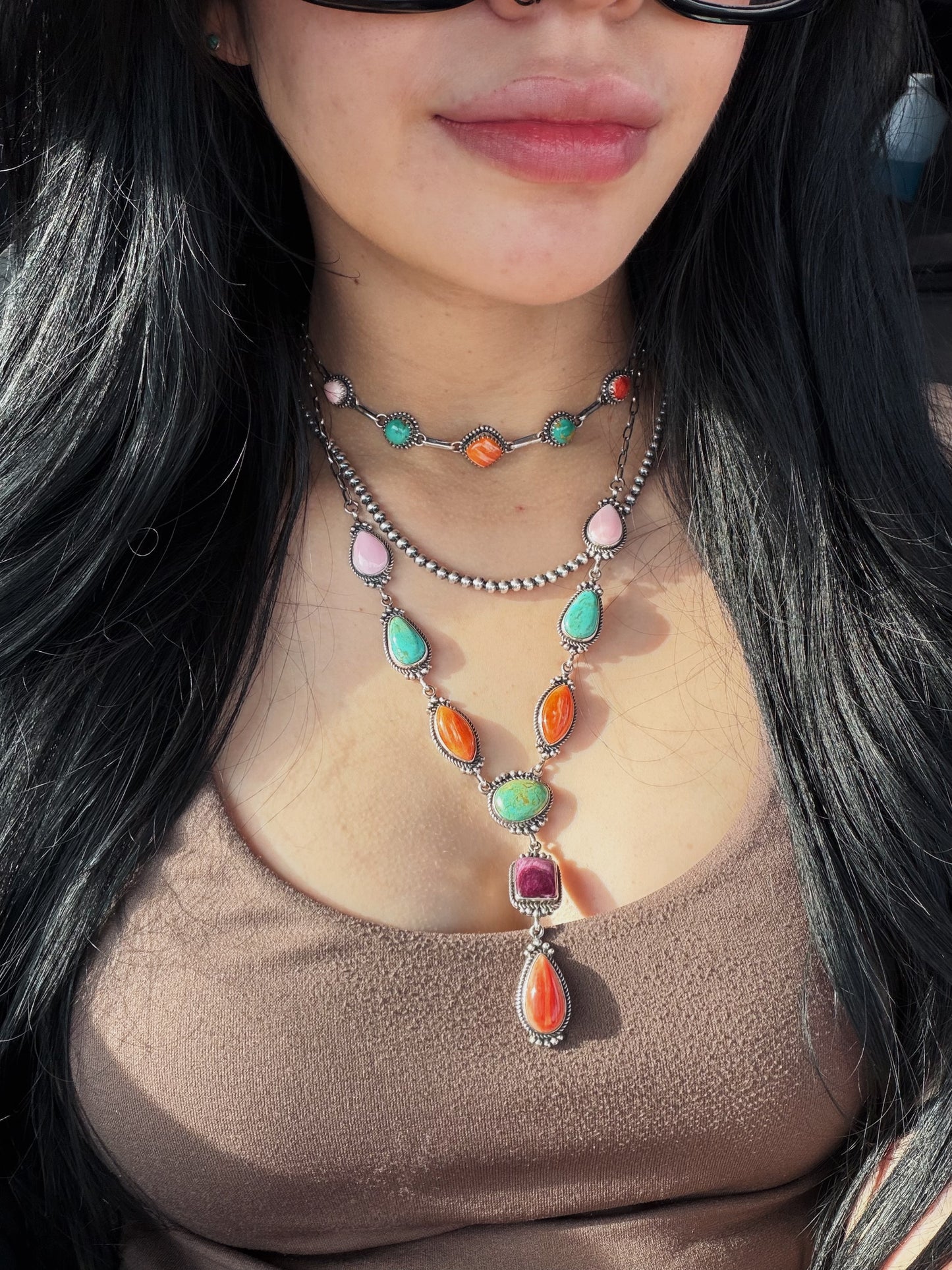 Multi Stone Choker Necklace