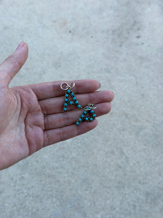 Turquoise letter pendants