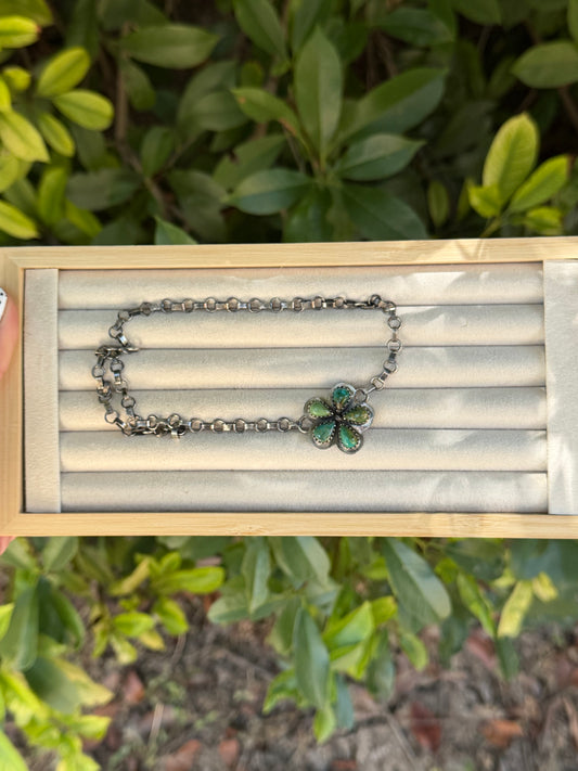 Turquoise Flower Choker