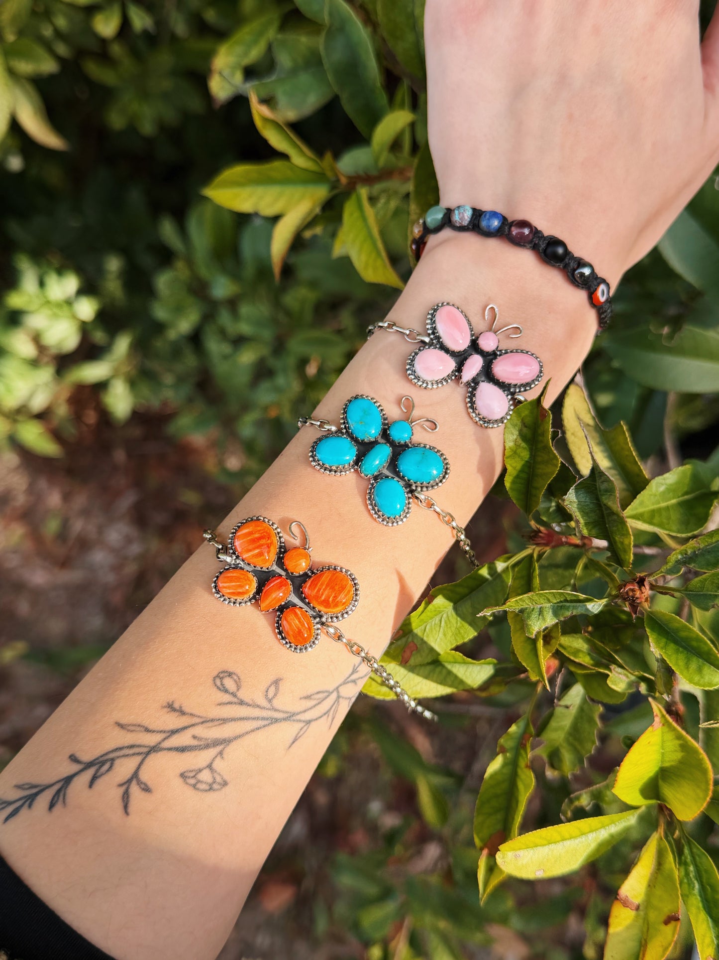 Orange Spiny Butterfly Bracelet (**MISSING ANTENNA)