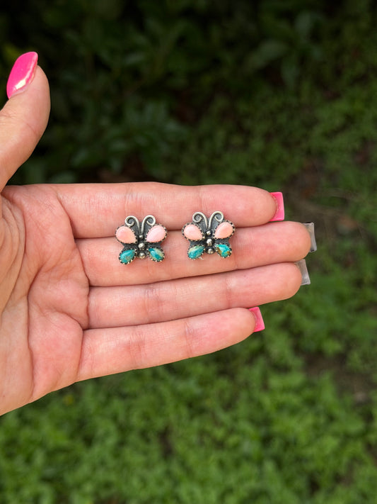 Butterfly earrings studs