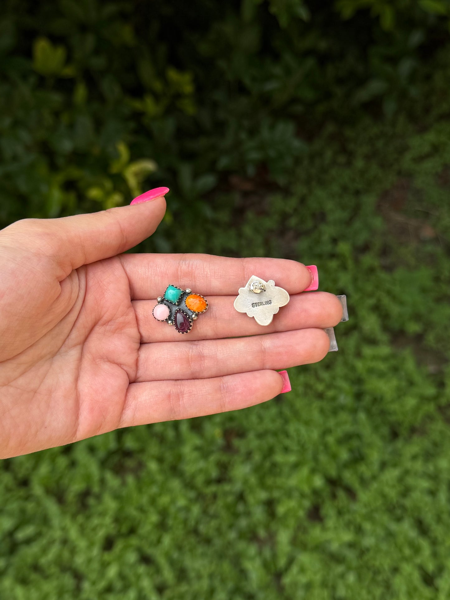 Multi stone earring studs